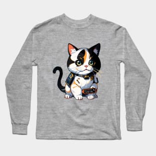 Star Cat Tshirt and Stickers Design Cute Cat Sci-Fi Characters Robot Carousel Long Sleeve T-Shirt